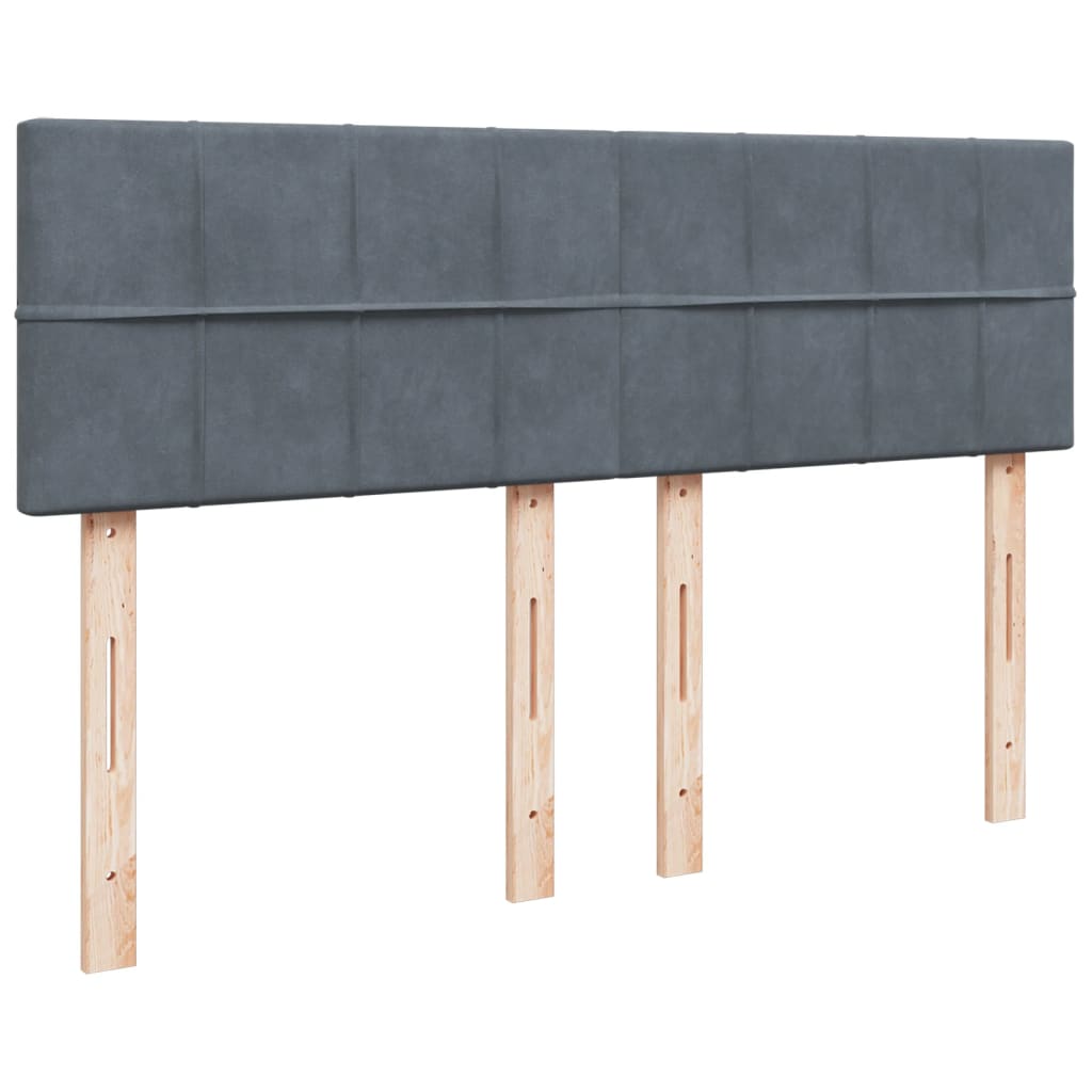 Sommier à lattes de lit et matelas Gris foncé 140x190cm Velours - XIOS