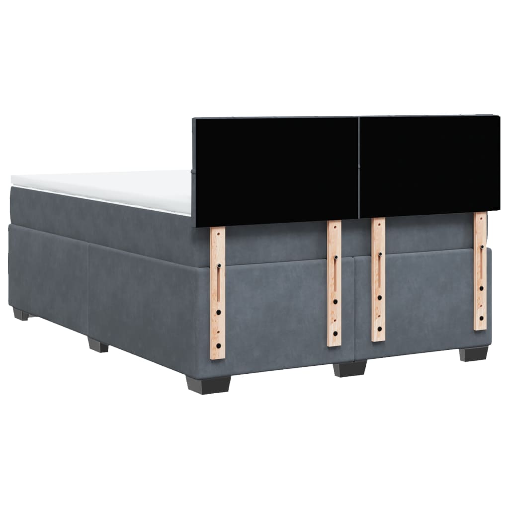 Sommier à lattes de lit et matelas Gris foncé 140x190cm Velours - XIOS