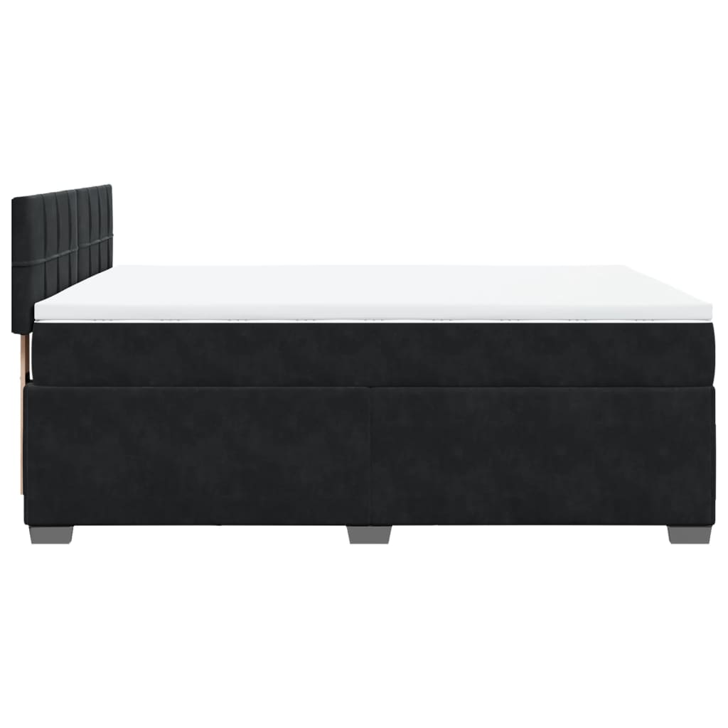 Sommier à lattes de lit avec matelas Noir 140x190 cm Velours - XIOS