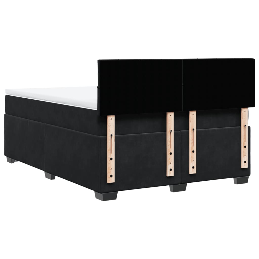 Sommier à lattes de lit avec matelas Noir 140x190 cm Velours - XIOS