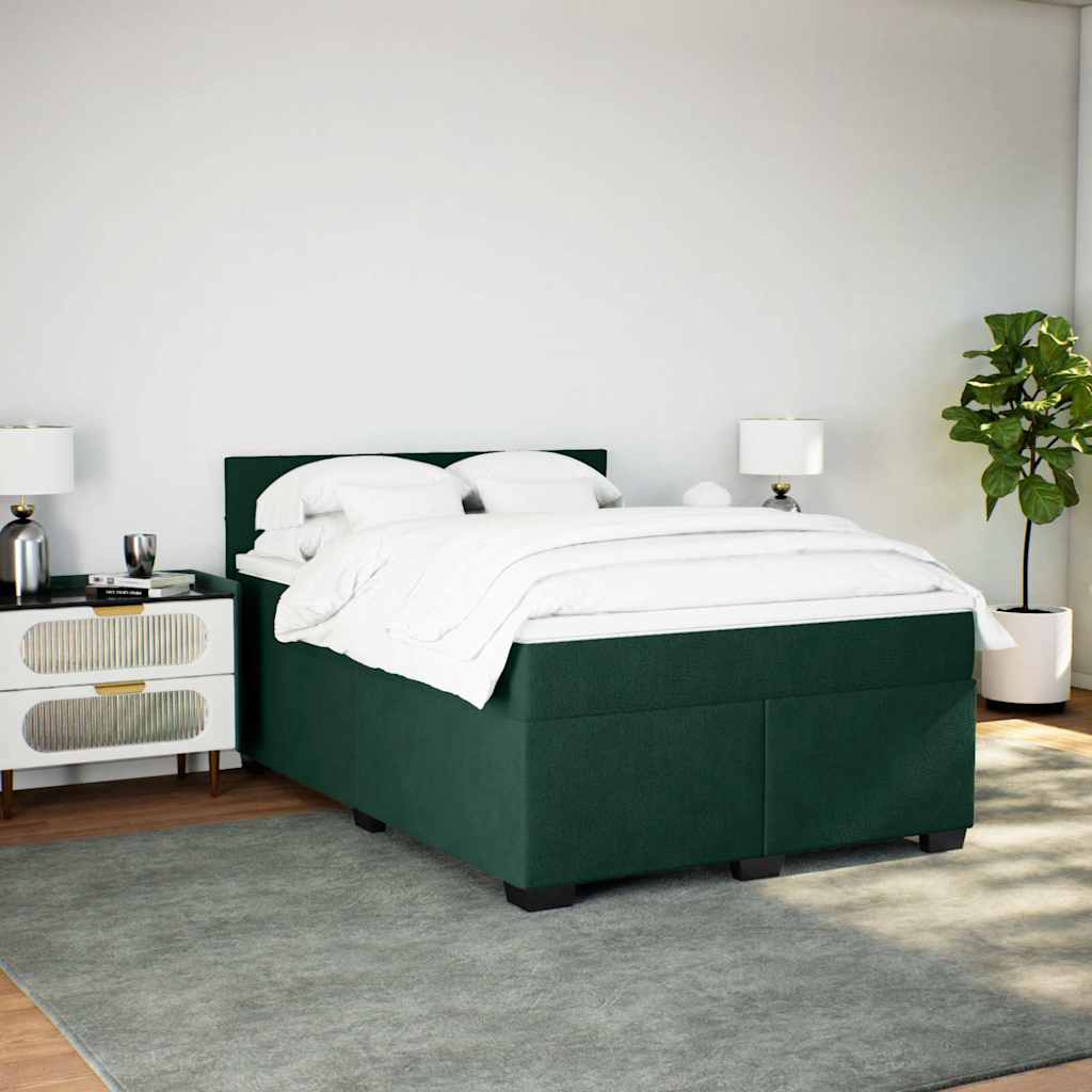 Sommier à lattes de lit et matelas Vert foncé 140x190cm Velours - XIOS