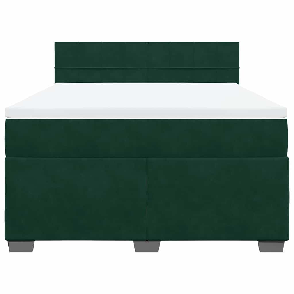 Sommier à lattes de lit et matelas Vert foncé 140x190cm Velours - XIOS