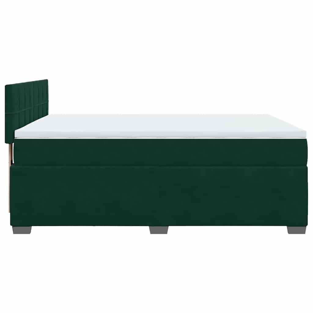Sommier à lattes de lit et matelas Vert foncé 140x190cm Velours - XIOS