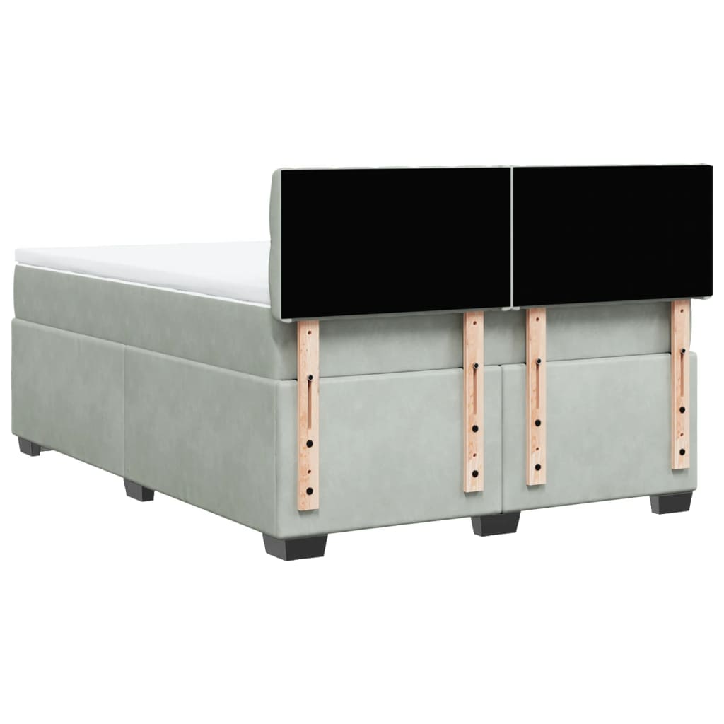 Sommier à lattes de lit et matelas Gris clair 140x190cm Velours - XIOS