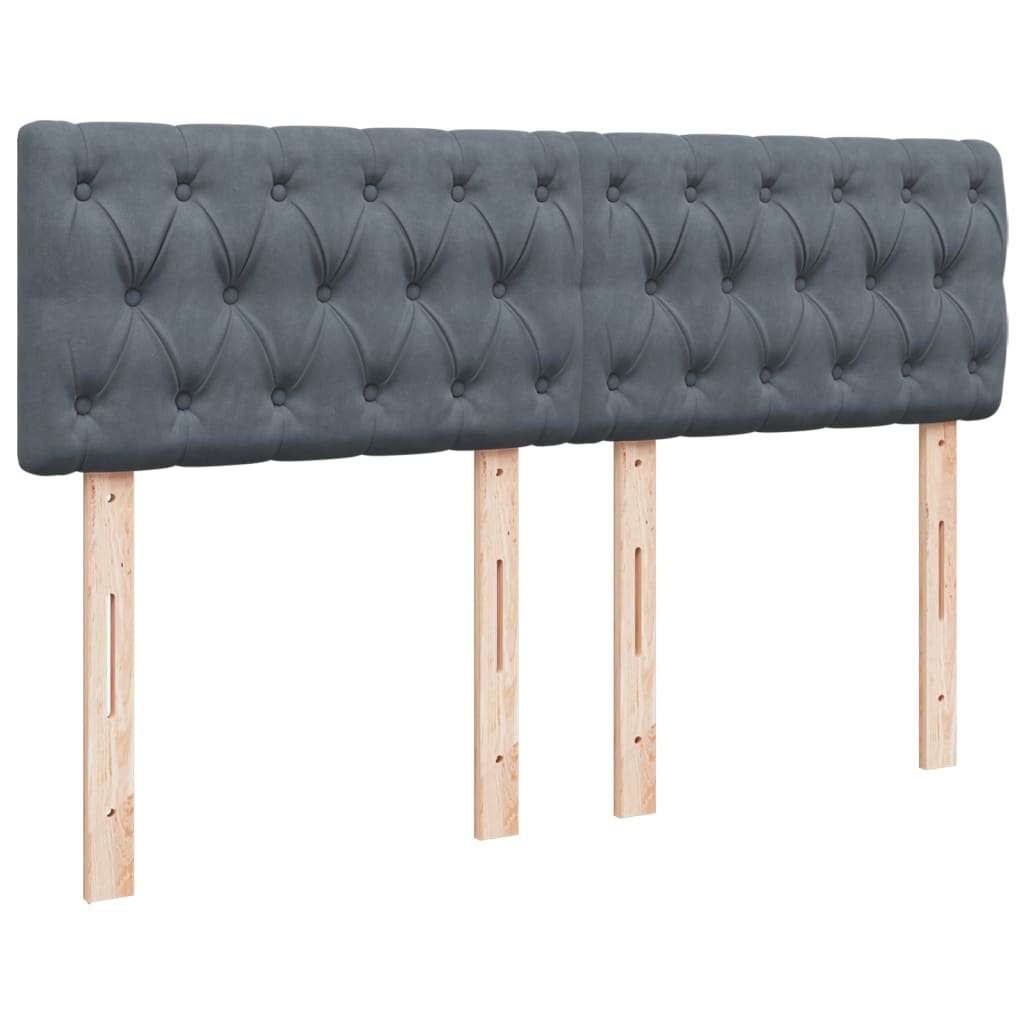 Sommier à lattes de lit et matelas Gris foncé 140x190cm Velours - XIOS