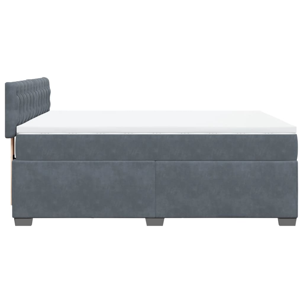 Sommier à lattes de lit et matelas Gris foncé 140x190cm Velours - XIOS