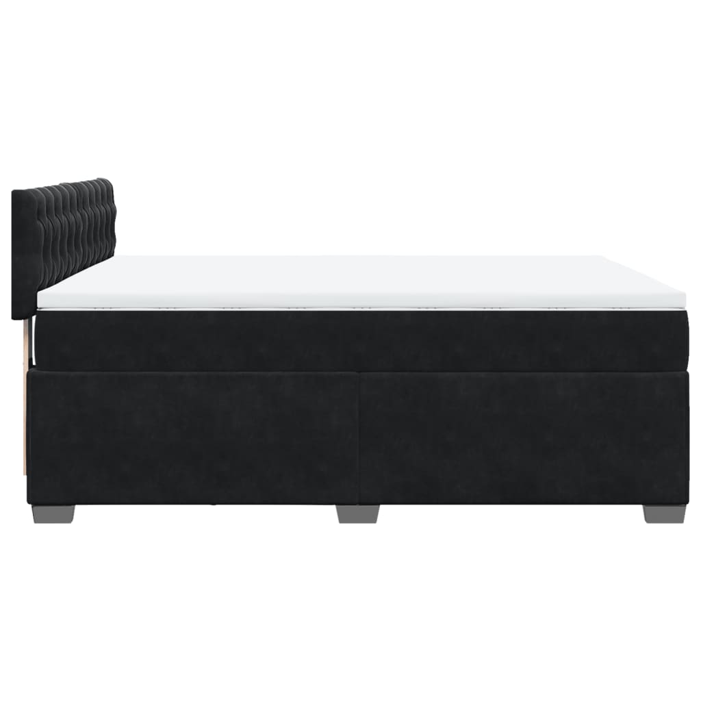 Sommier à lattes de lit avec matelas Noir 140x190 cm Velours - XIOS