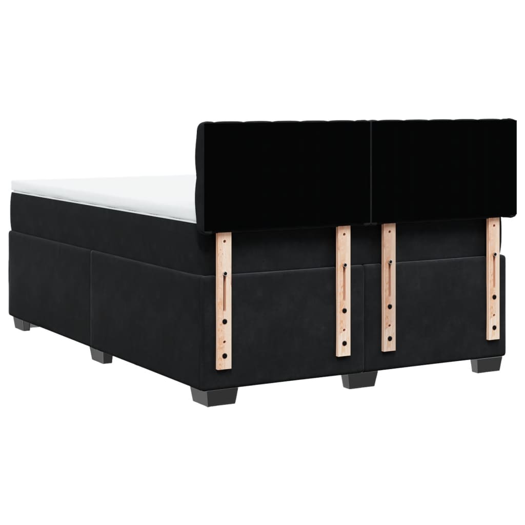 Sommier à lattes de lit avec matelas Noir 140x190 cm Velours - XIOS
