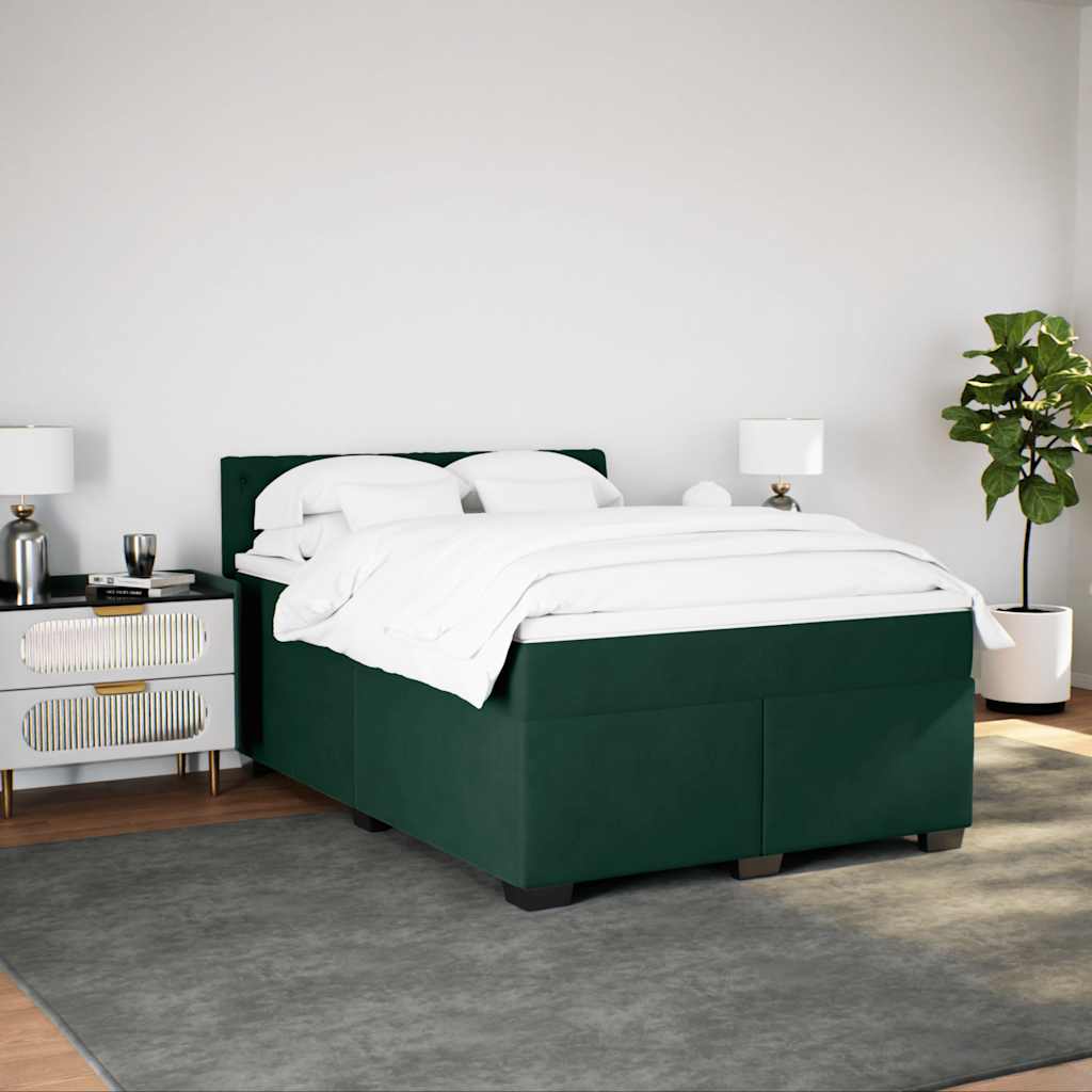 Sommier à lattes de lit et matelas Vert foncé 140x190cm Velours - XIOS