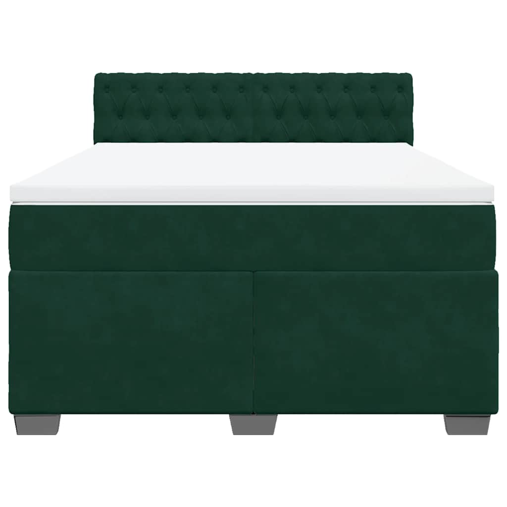 Sommier à lattes de lit et matelas Vert foncé 140x190cm Velours - XIOS