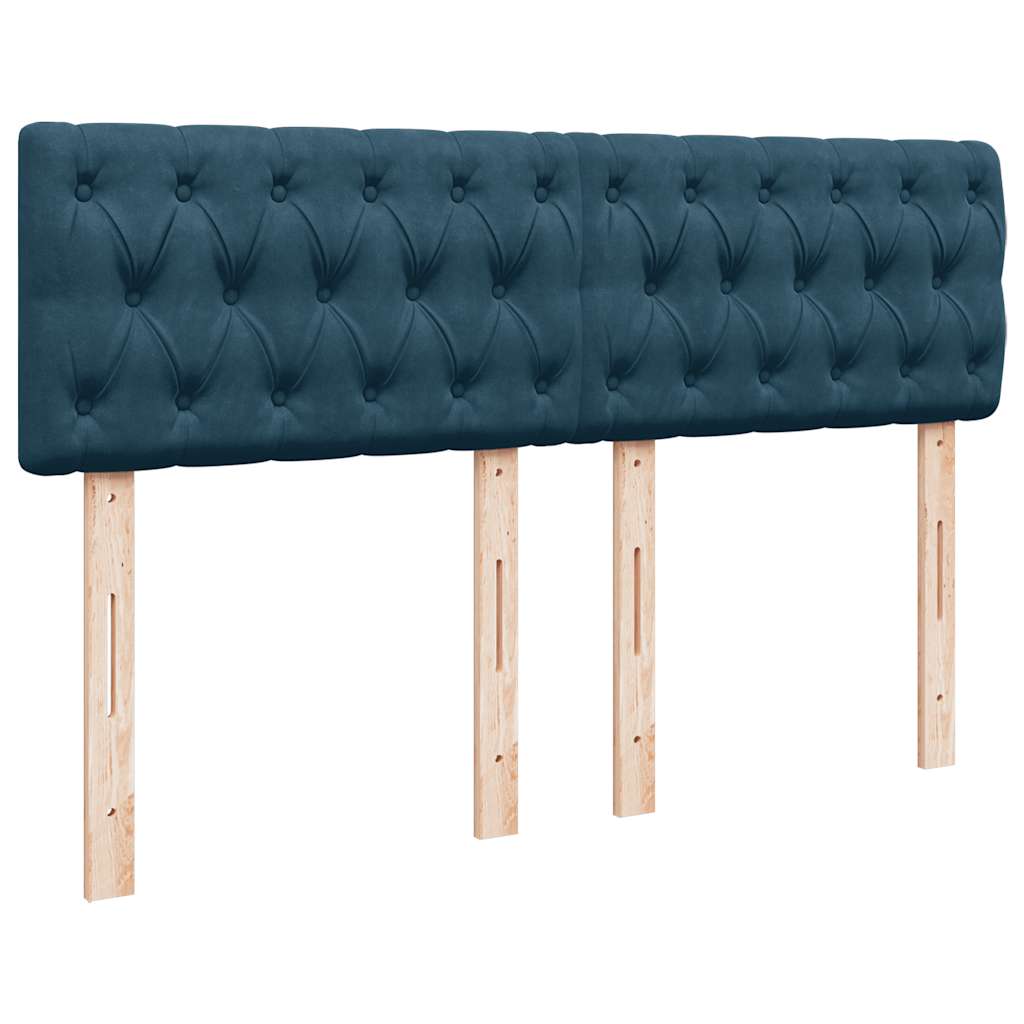Sommier à lattes de lit et matelas Bleu foncé 140x190cm Velours - XIOS