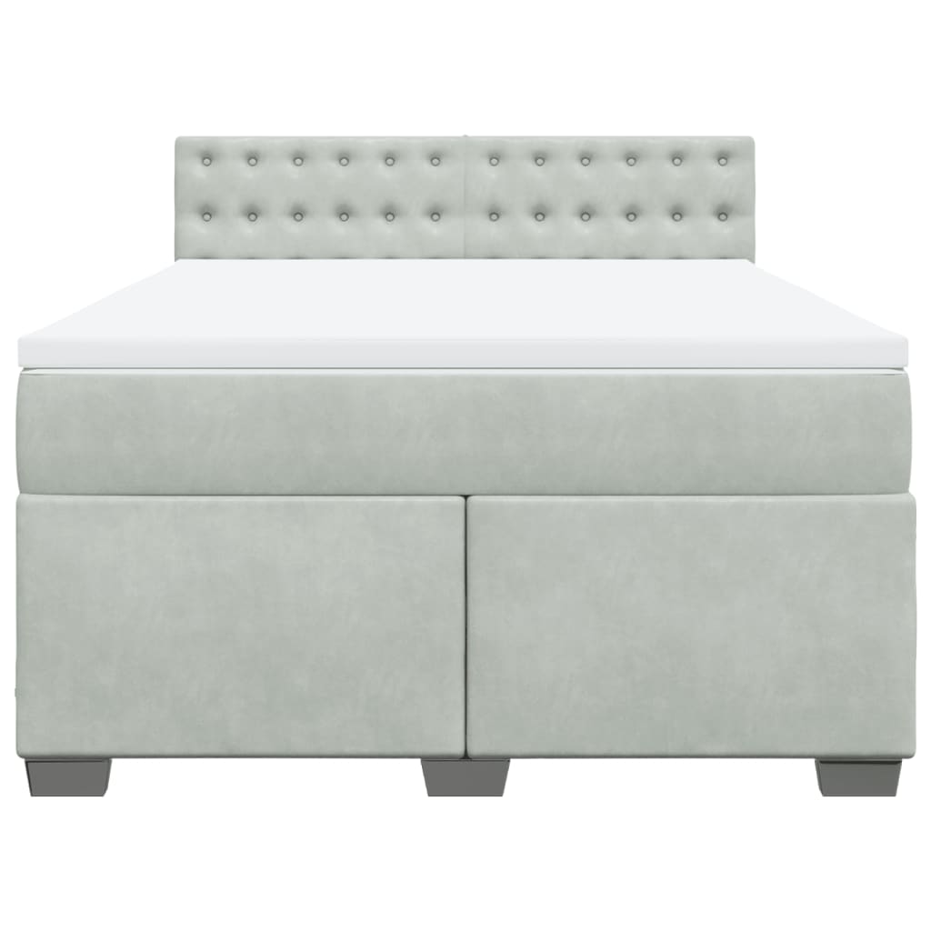 Sommier à lattes de lit et matelas Gris clair 140x190cm Velours - XIOS