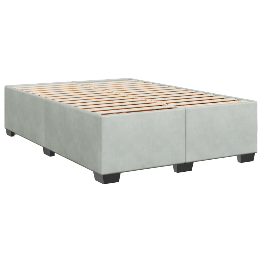 Sommier à lattes de lit et matelas Gris clair 140x190cm Velours - XIOS