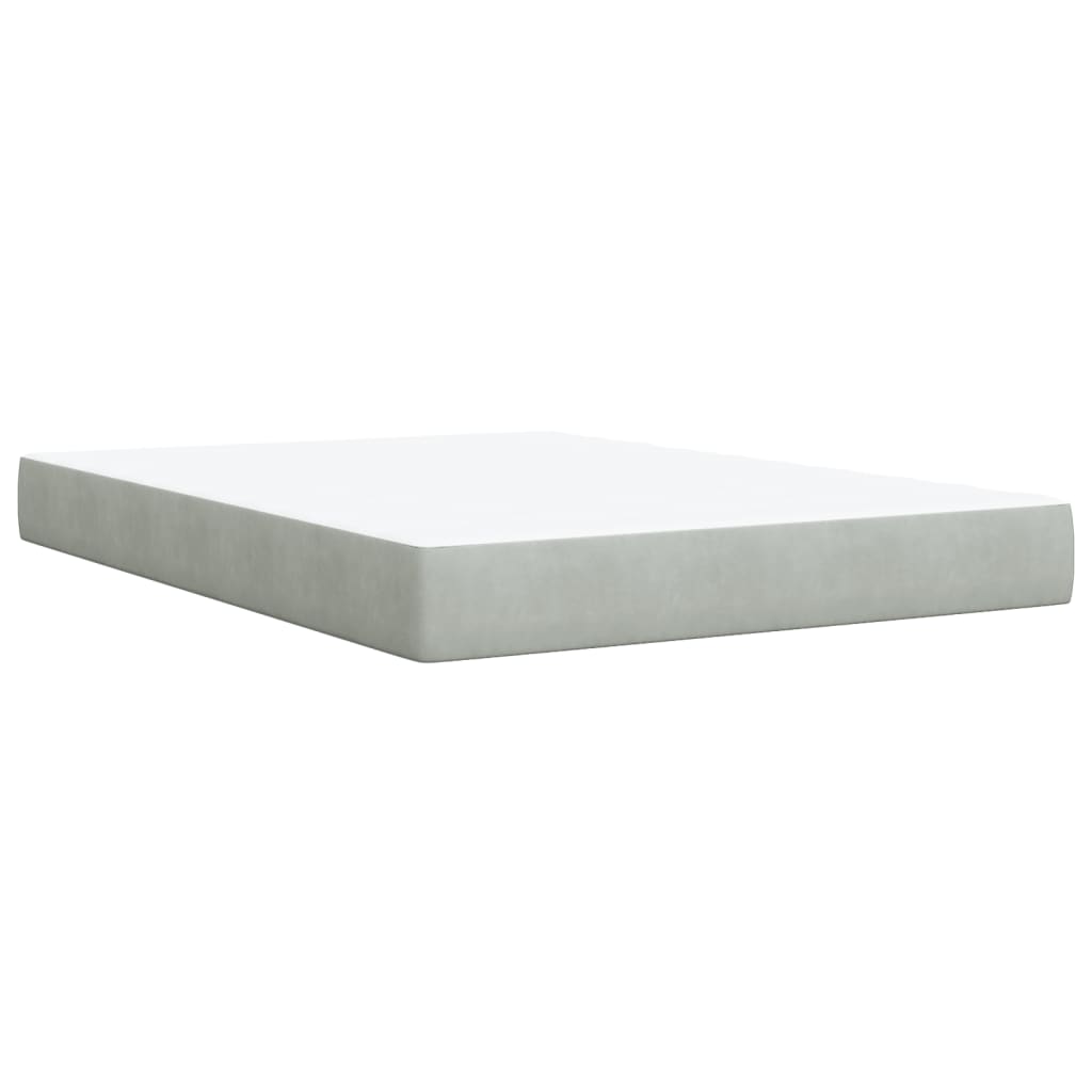 Sommier à lattes de lit et matelas Gris clair 140x190cm Velours - XIOS