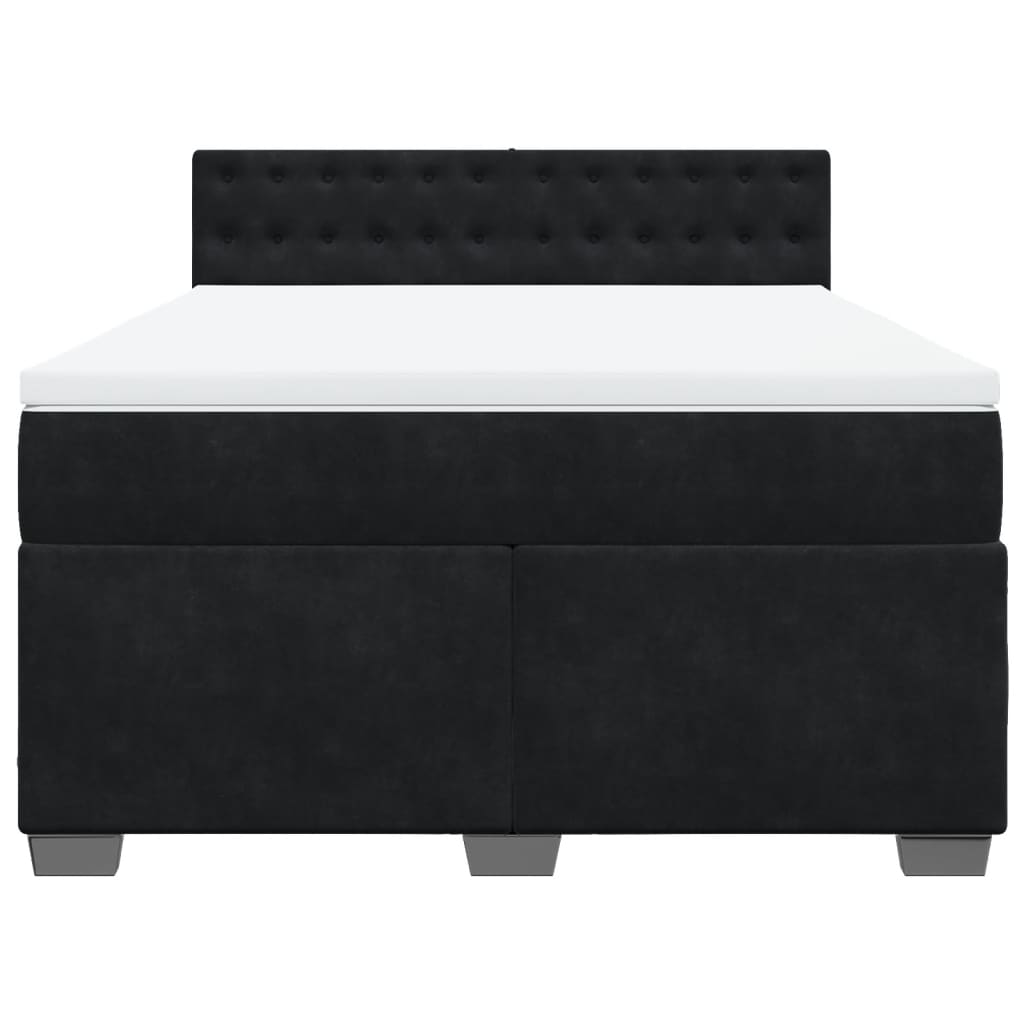 Sommier à lattes de lit avec matelas Noir 140x190 cm Velours - XIOS