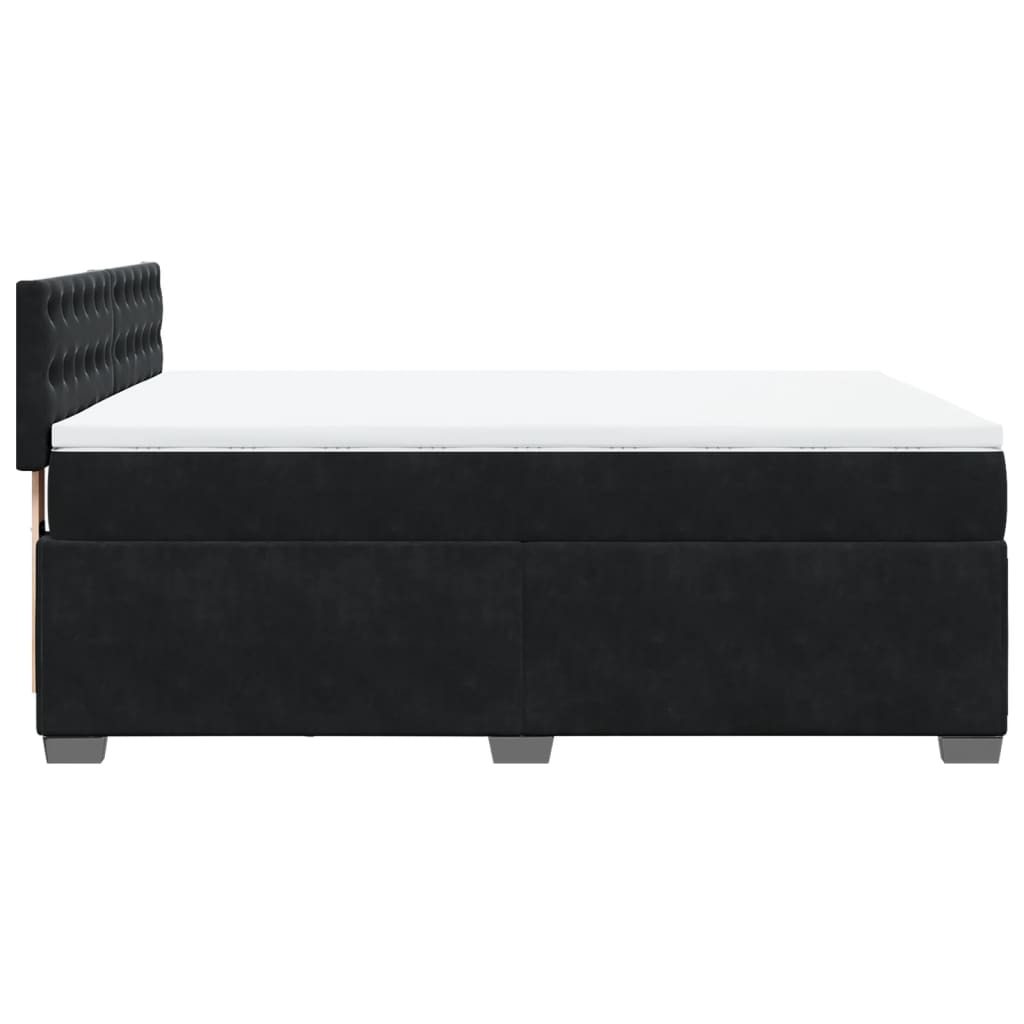 Sommier à lattes de lit avec matelas Noir 140x190 cm Velours - XIOS