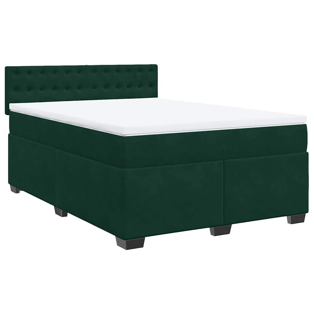 Sommier à lattes de lit et matelas Vert foncé 140x190cm Velours - XIOS