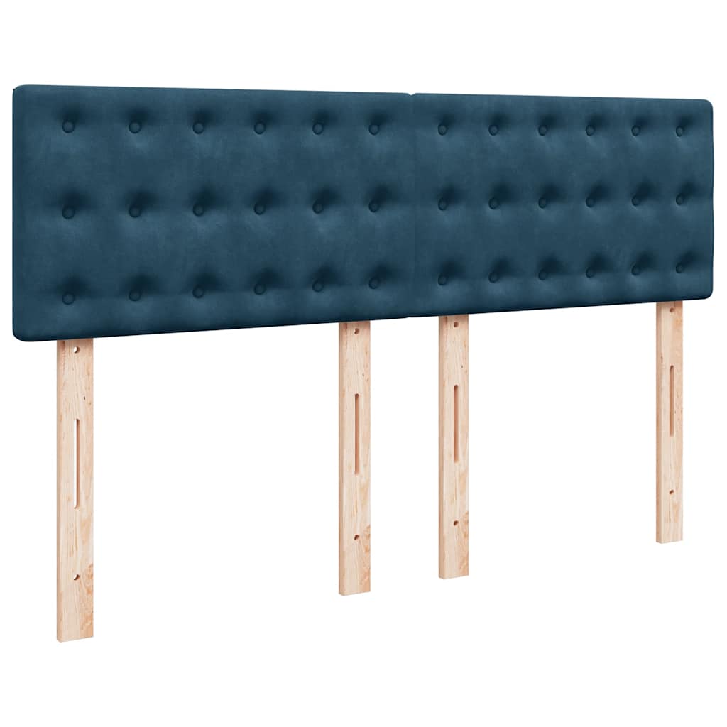 Sommier à lattes de lit et matelas Bleu foncé 140x190cm Velours - XIOS