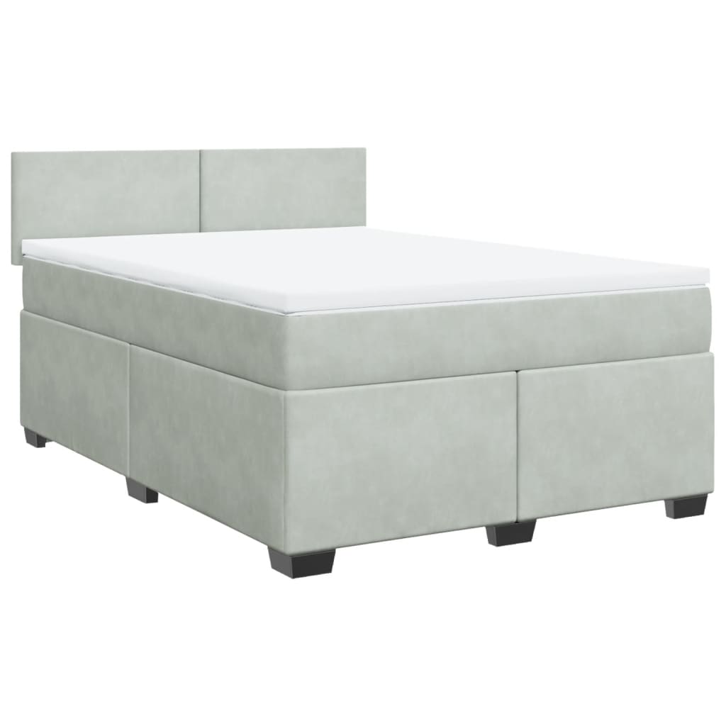 Sommier à lattes de lit et matelas Gris clair 140x200cm Velours - XIOS