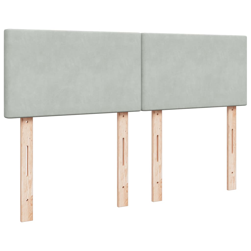 Sommier à lattes de lit et matelas Gris clair 140x200cm Velours - XIOS