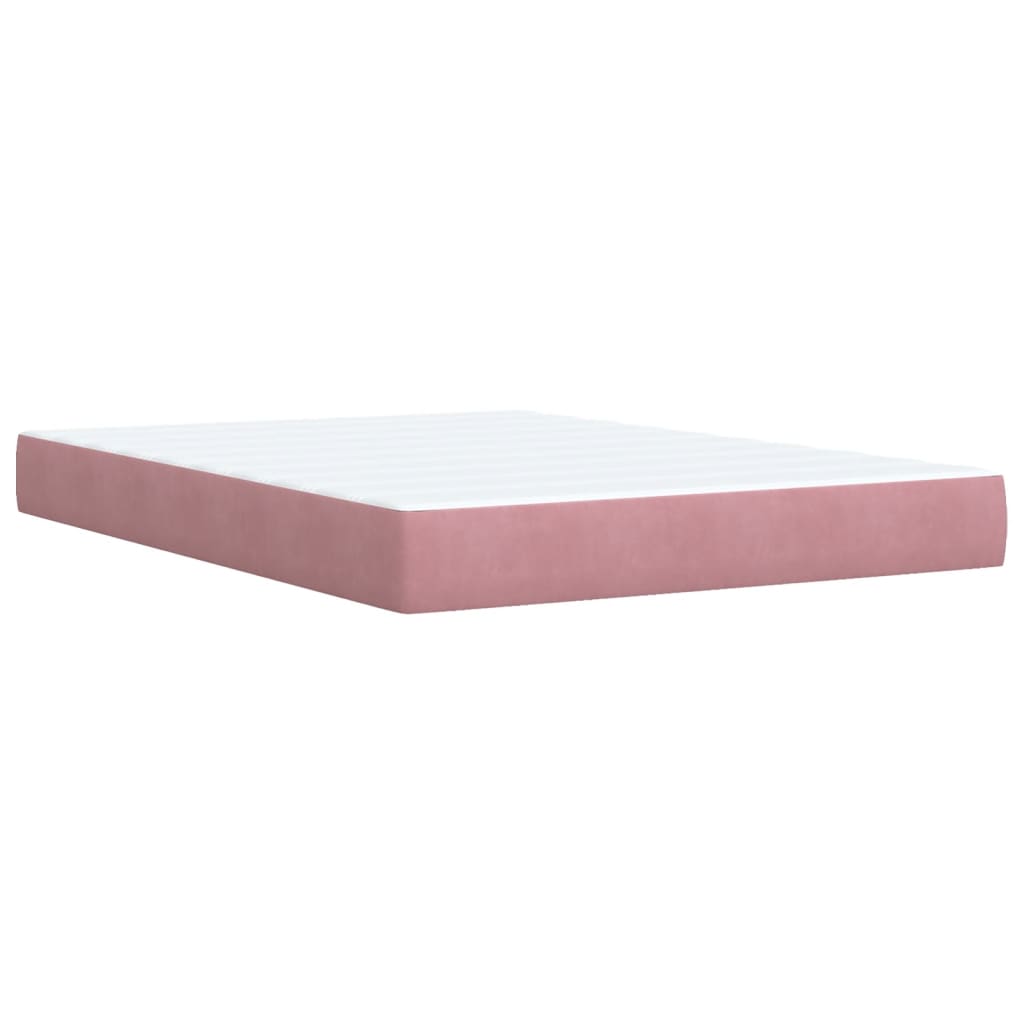 Sommier à lattes de lit et matelas rose foncé 140x200cm velours - XIOS
