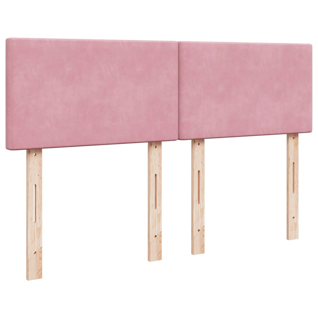 Sommier à lattes de lit et matelas rose foncé 140x200cm velours - XIOS