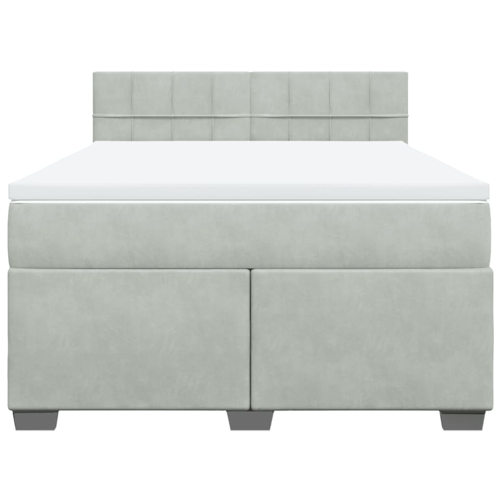 Sommier à lattes de lit et matelas Gris clair 140x200cm Velours - XIOS
