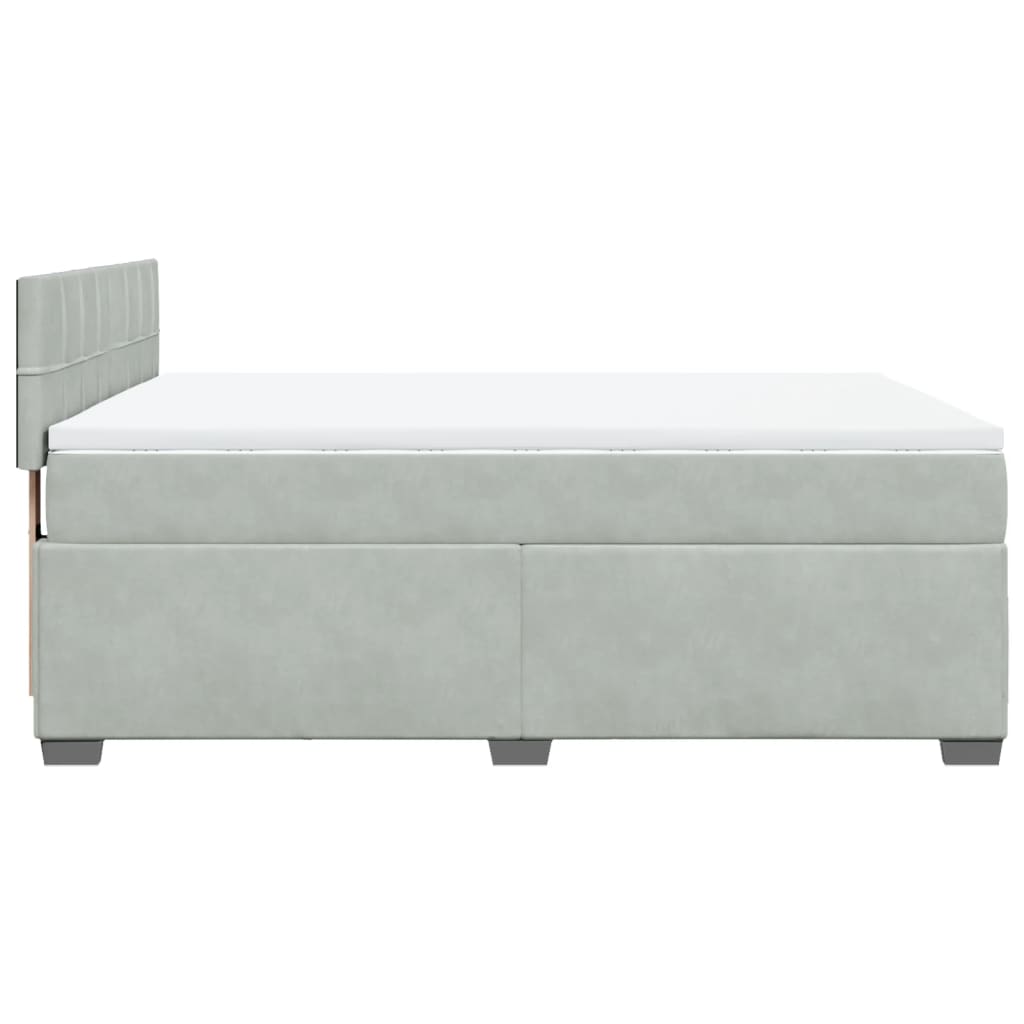 Sommier à lattes de lit et matelas Gris clair 140x200cm Velours - XIOS