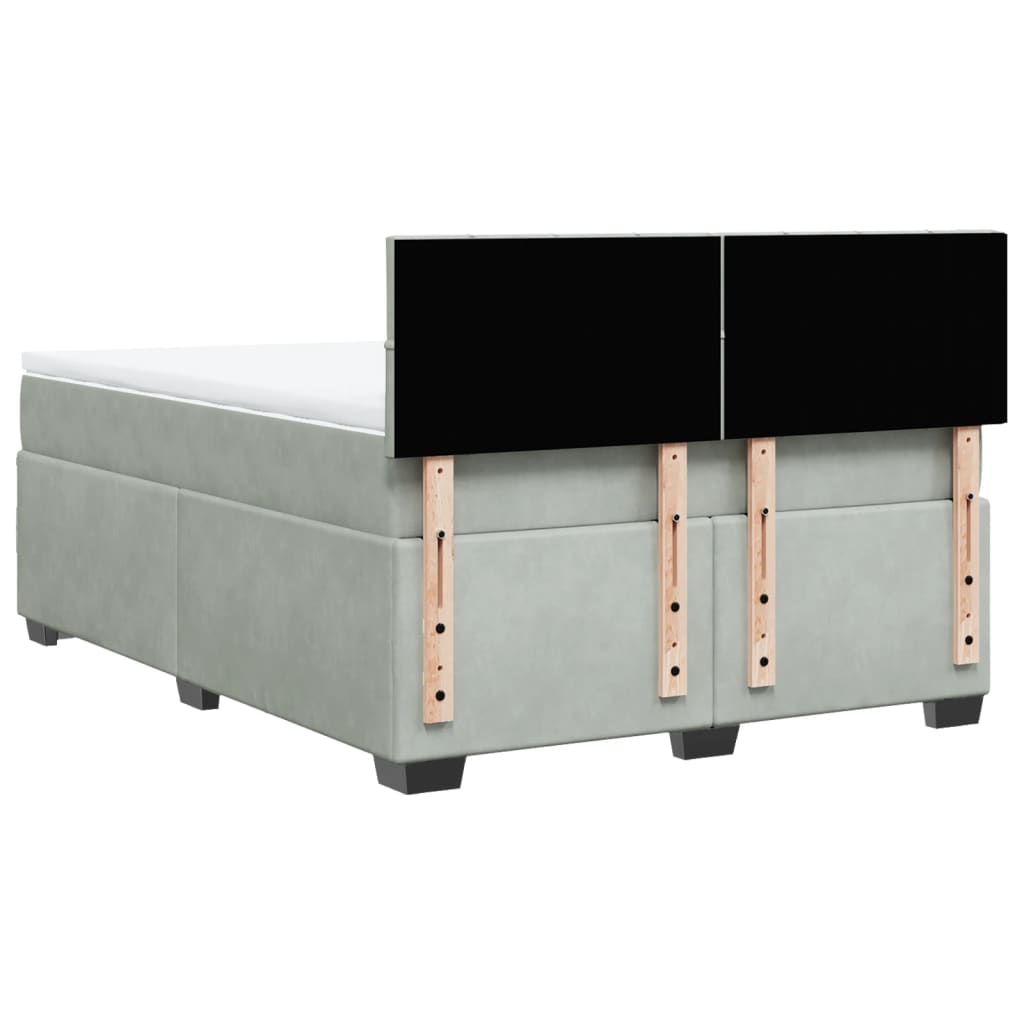 Sommier à lattes de lit et matelas Gris clair 140x200cm Velours - XIOS
