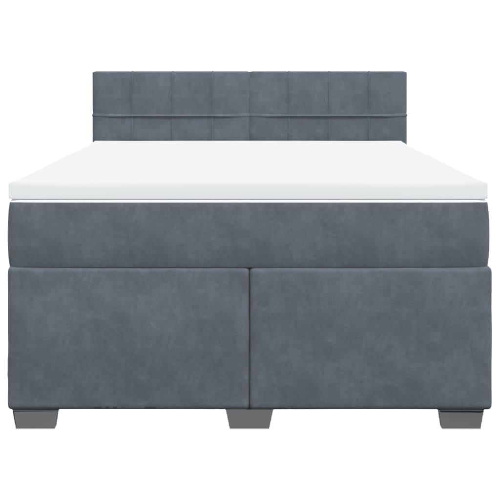 Sommier à lattes de lit et matelas Gris foncé 140x200cm Velours - XIOS