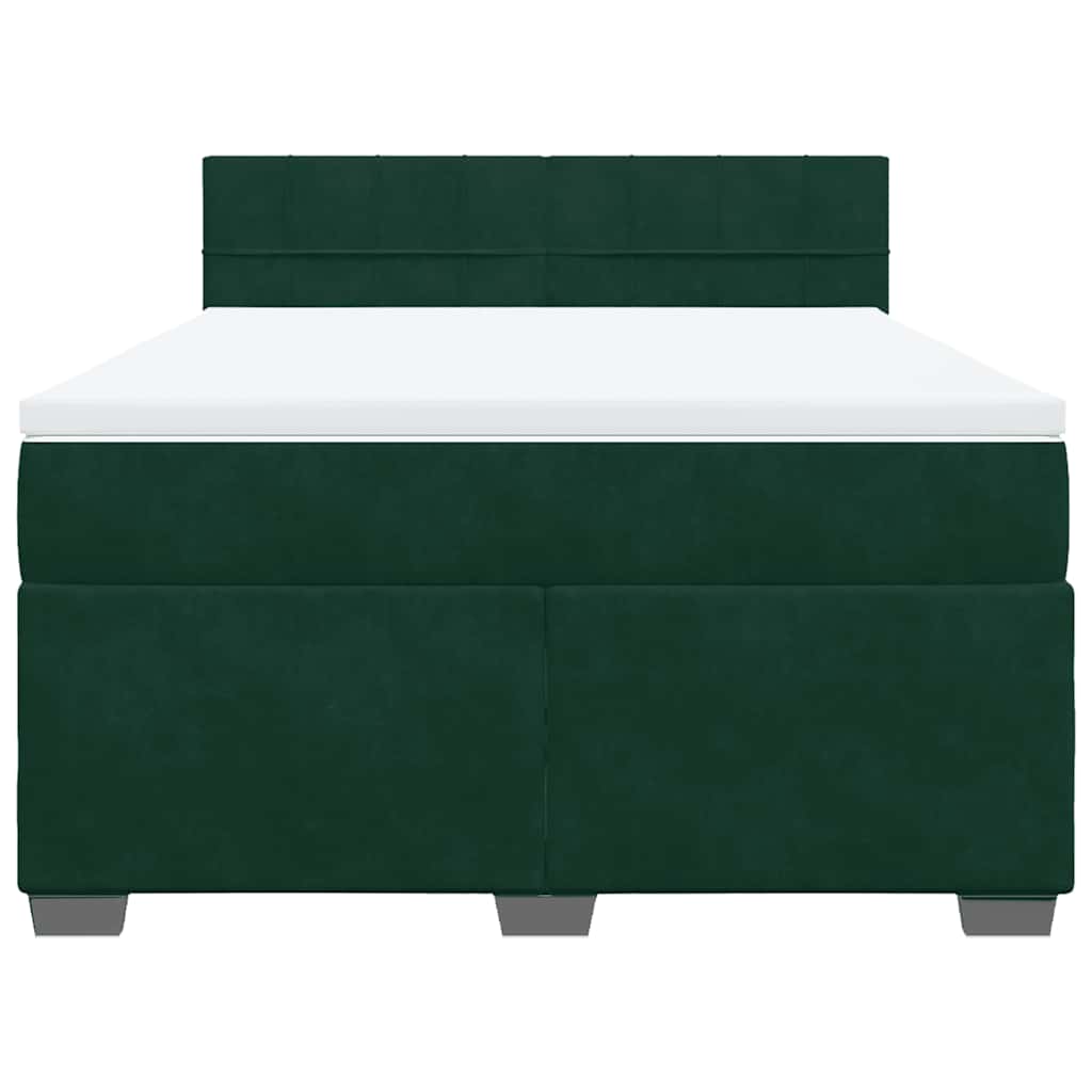 Sommier à lattes de lit et matelas Vert foncé 140x200cm Velours - XIOS