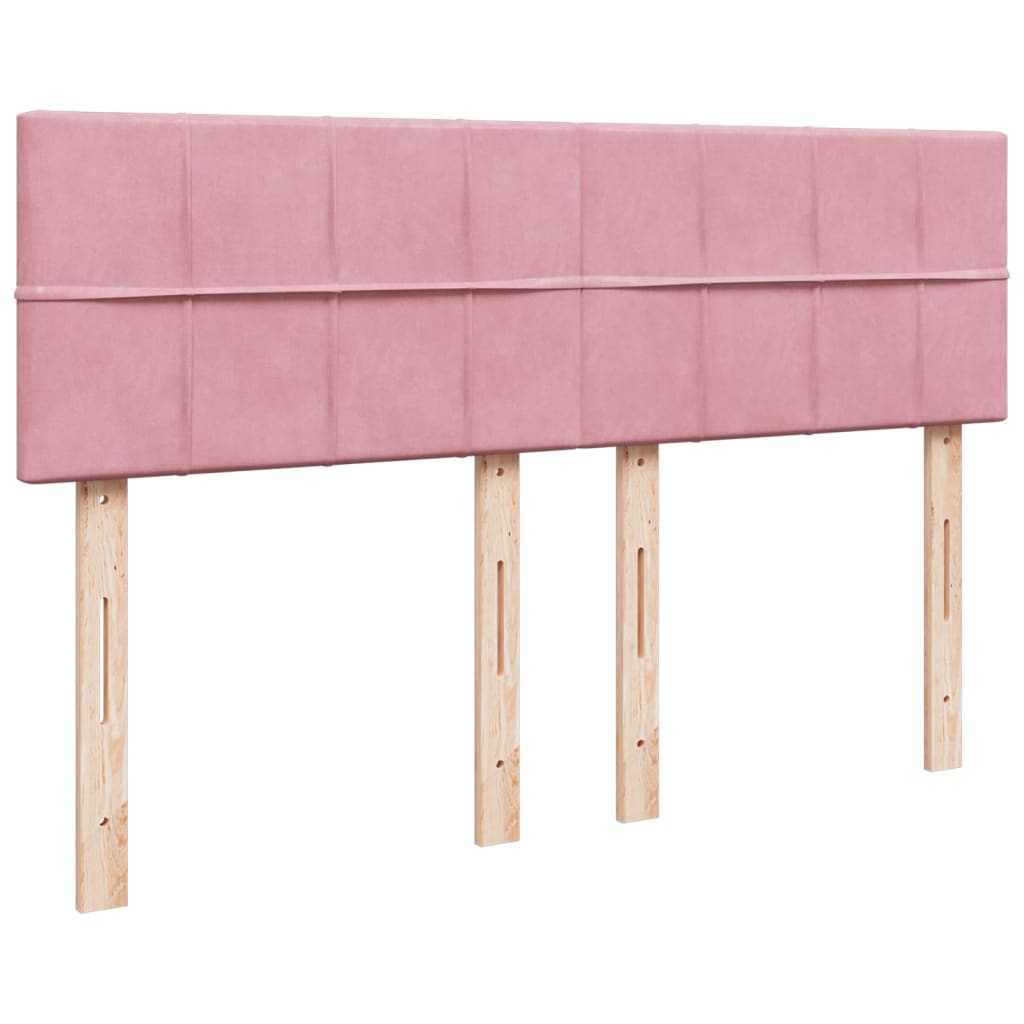 Sommier à lattes de lit et matelas rose foncé 140x200cm velours - XIOS
