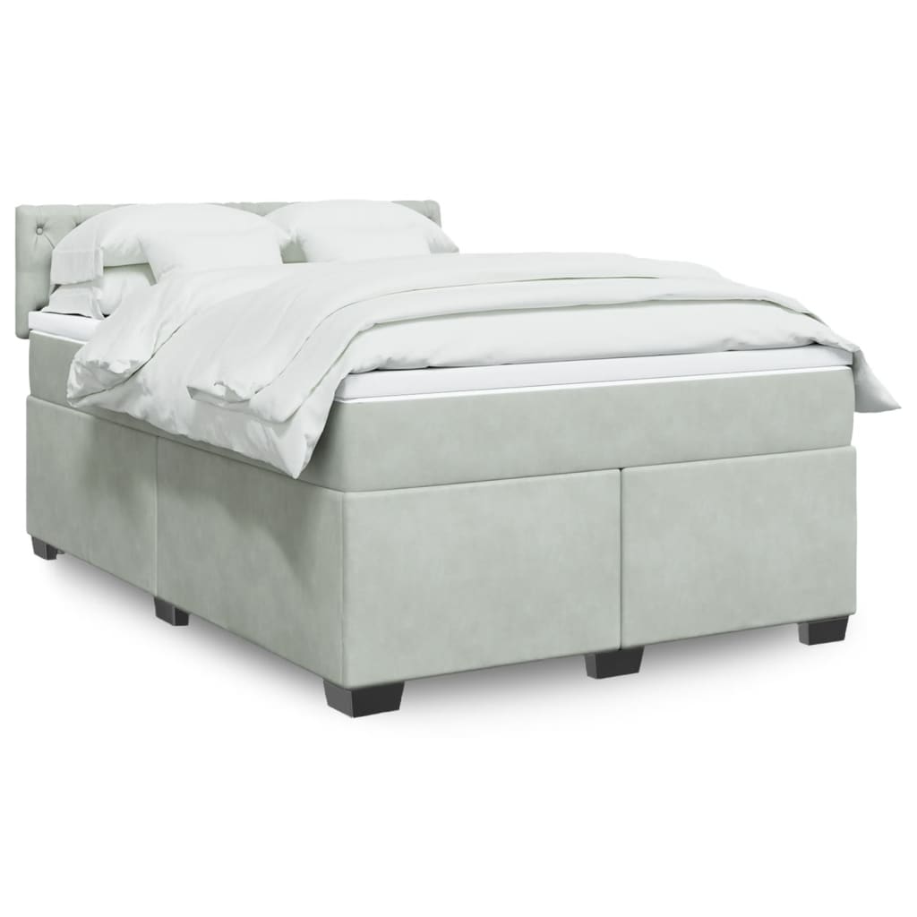 Sommier à lattes de lit et matelas Gris clair 140x200cm Velours - XIOS