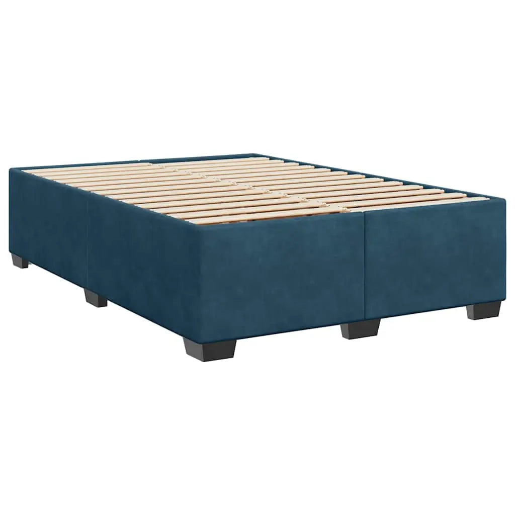 Sommier à lattes de lit et matelas Bleu foncé 140x200cm Velours - XIOS
