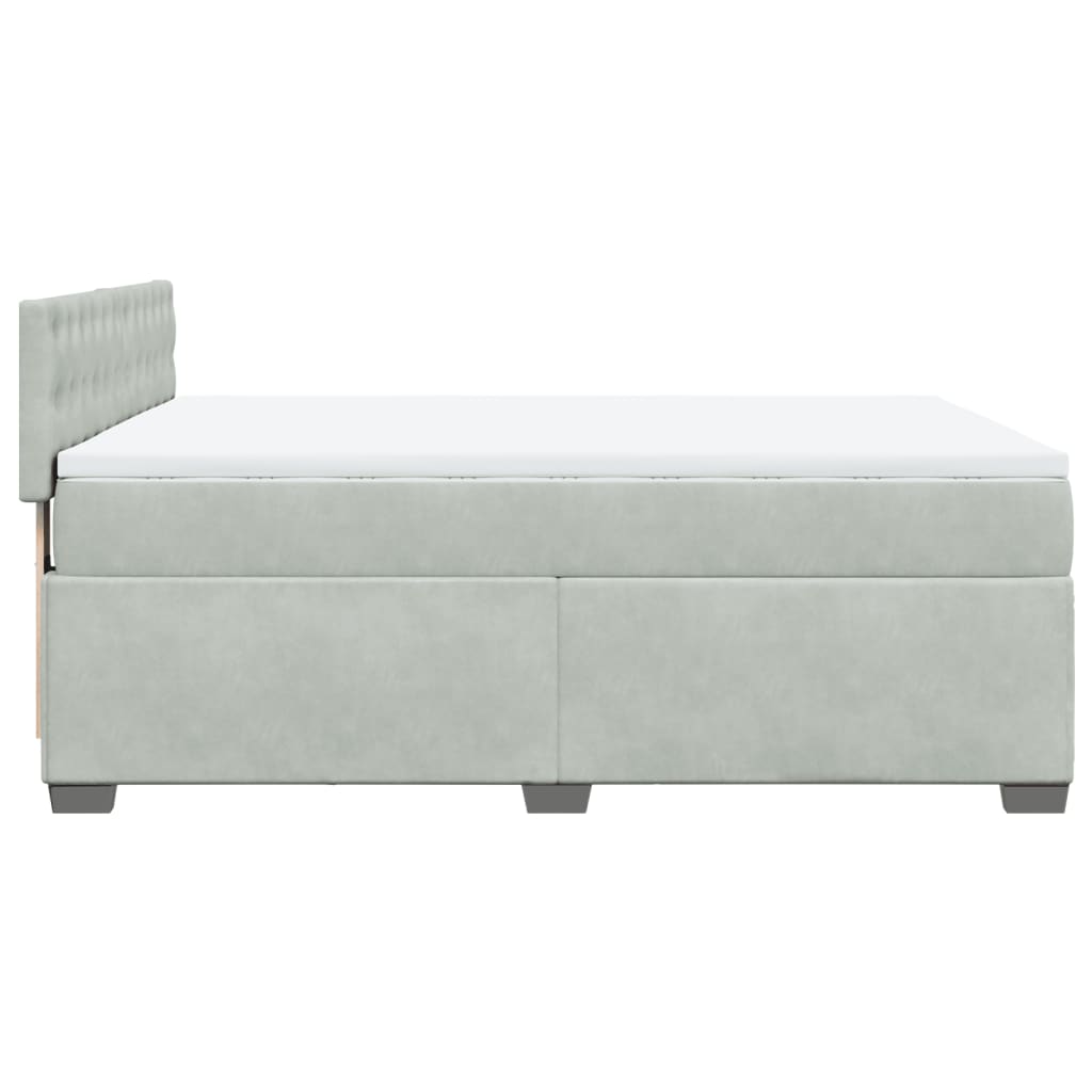Sommier à lattes de lit et matelas Gris clair 140x200cm Velours - XIOS