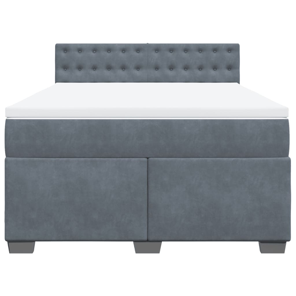 Sommier à lattes de lit et matelas Gris foncé 140x200cm Velours - XIOS