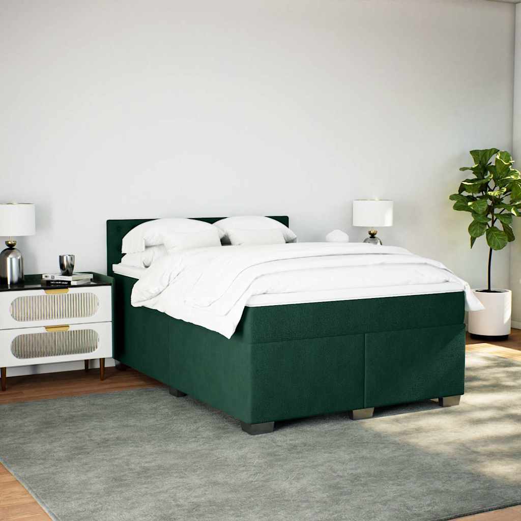 Sommier à lattes de lit et matelas Vert foncé 140x200cm Velours - XIOS