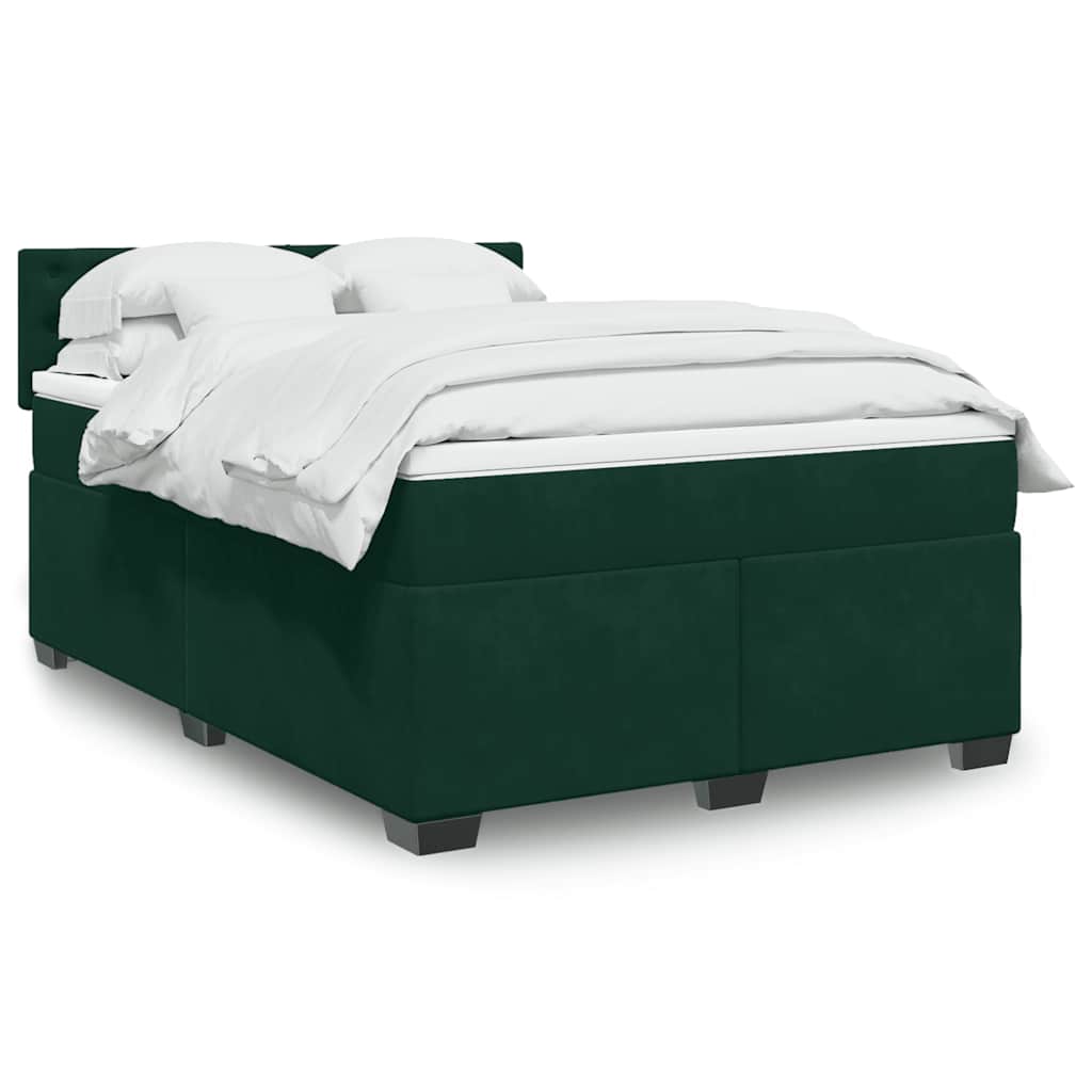 Sommier à lattes de lit et matelas Vert foncé 140x200cm Velours - XIOS