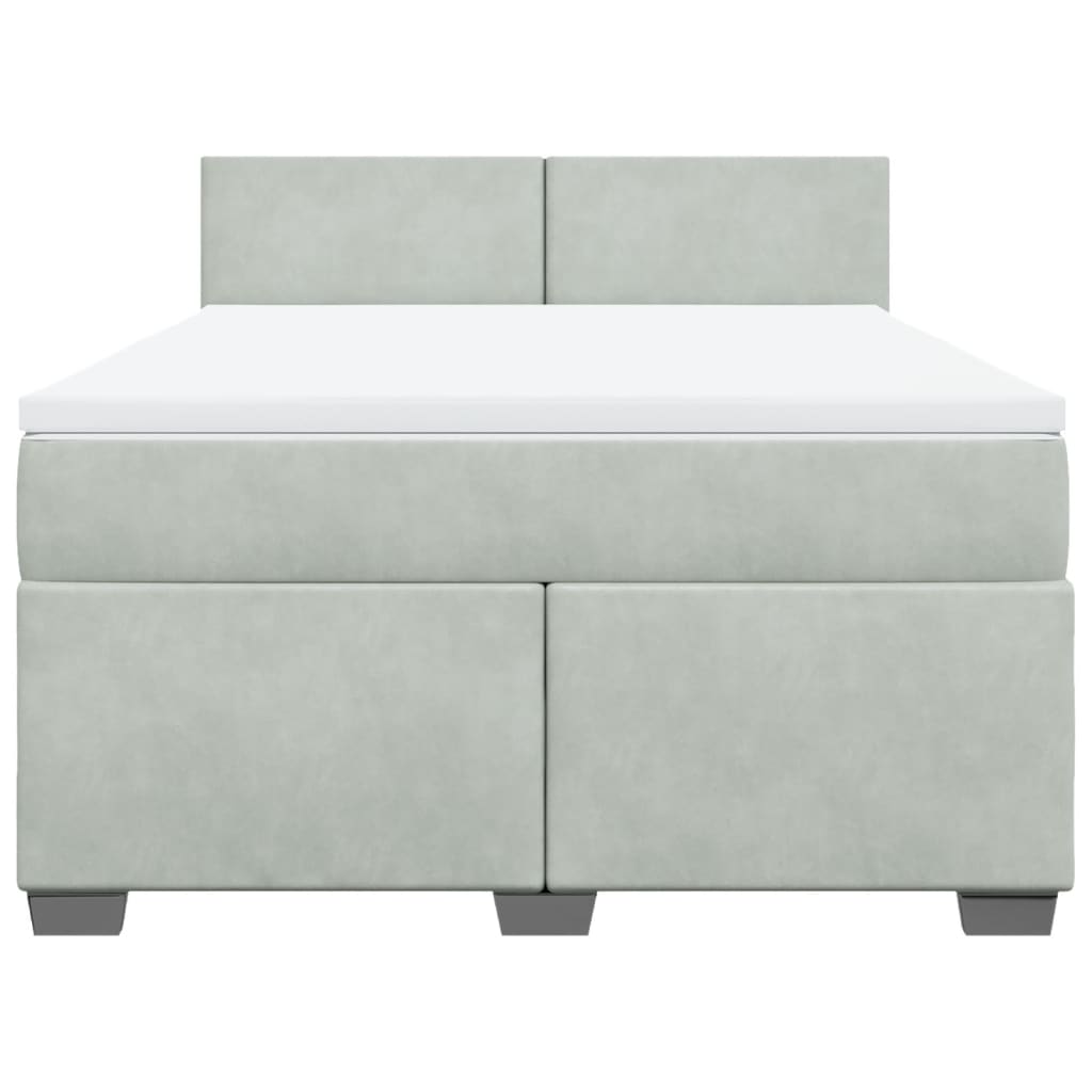 Sommier à lattes de lit et matelas Gris clair 160x200cm Velours - XIOS
