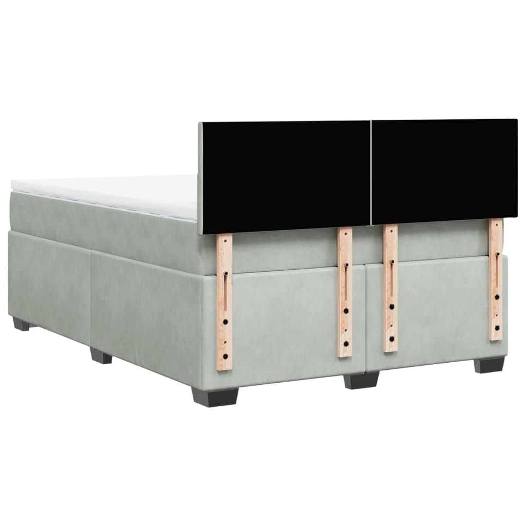 Sommier à lattes de lit et matelas Gris clair 160x200cm Velours - XIOS