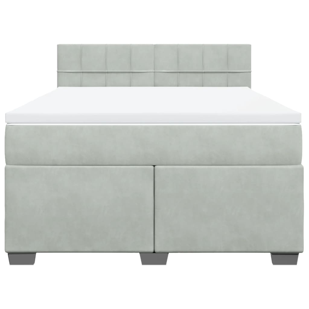 Sommier à lattes de lit et matelas Gris clair 160x200cm Velours - XIOS