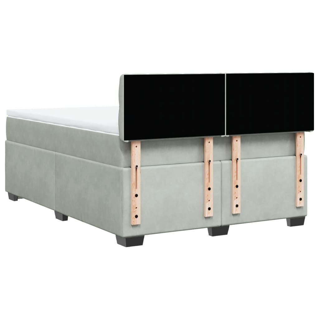 Sommier à lattes de lit et matelas Gris clair 160x200cm Velours - XIOS