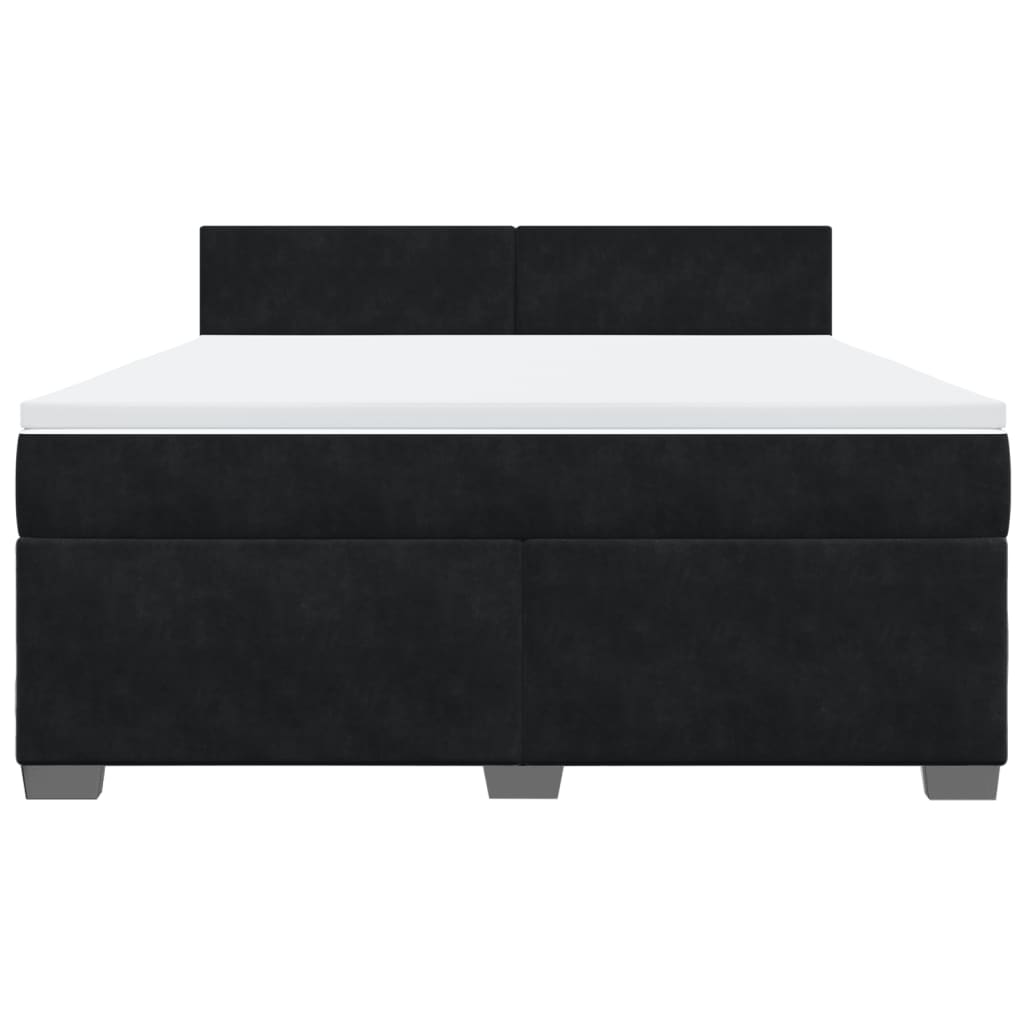 Sommier à lattes de lit avec matelas Noir 180x200 cm Velours - XIOS