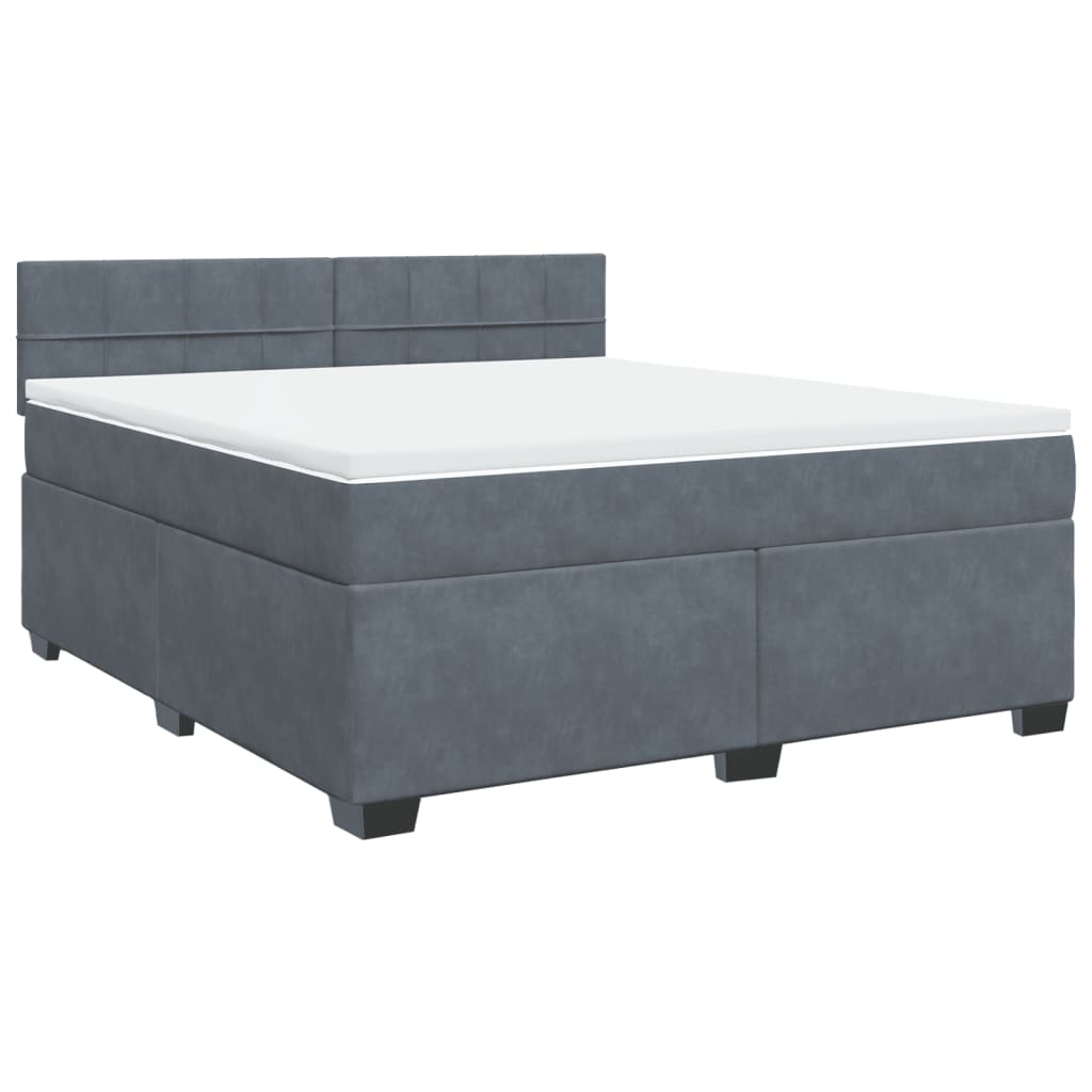 Sommier à lattes de lit et matelas Gris foncé 180x200cm Velours - XIOS