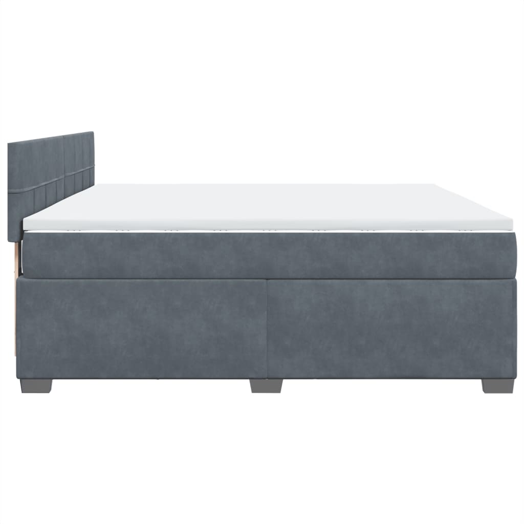 Sommier à lattes de lit et matelas Gris foncé 180x200cm Velours - XIOS