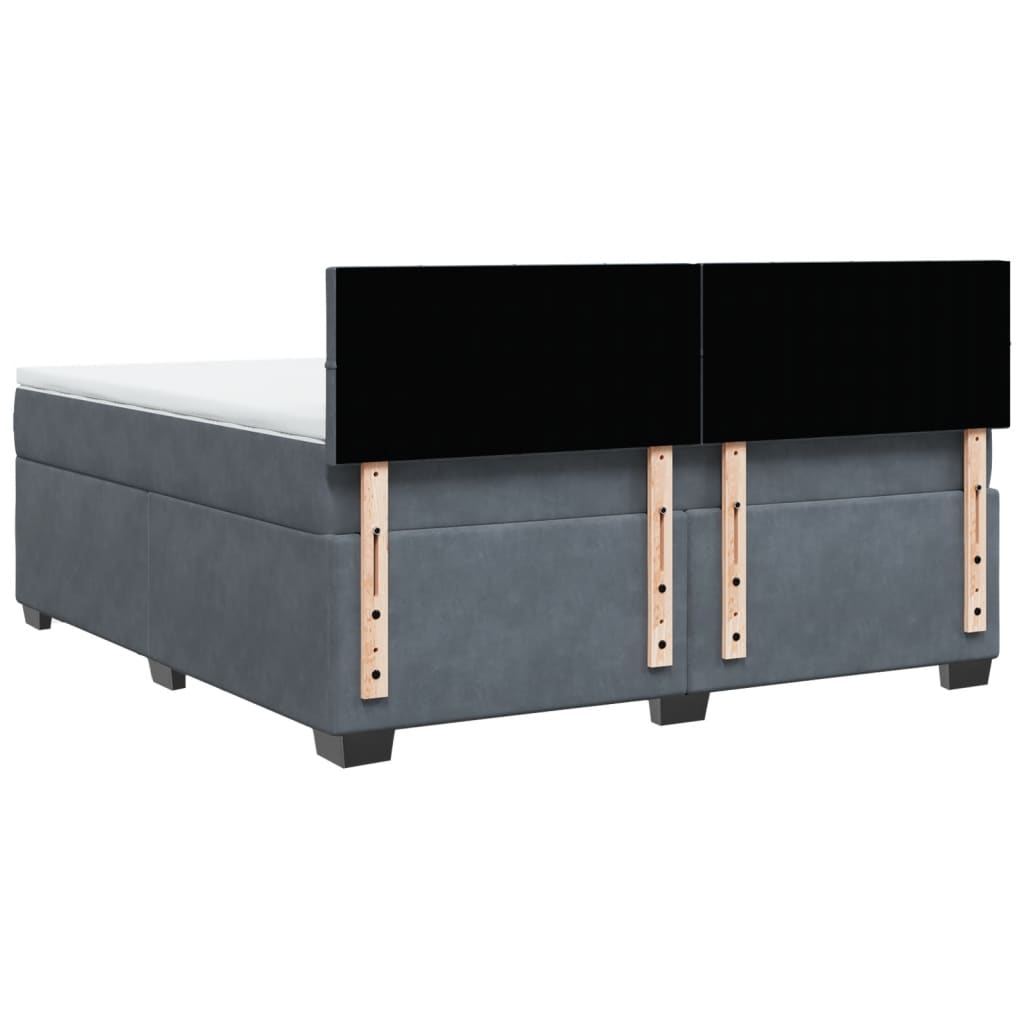 Sommier à lattes de lit et matelas Gris foncé 180x200cm Velours - XIOS
