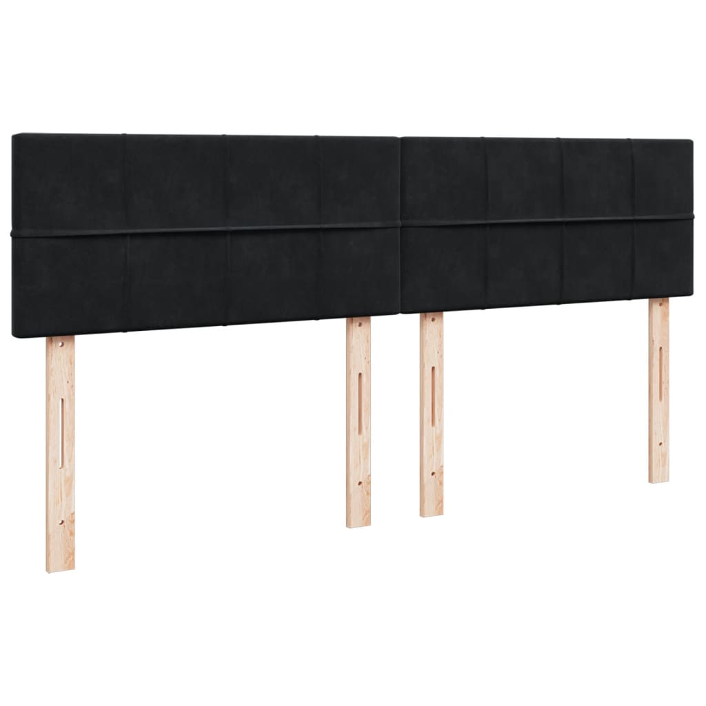 Sommier à lattes de lit avec matelas Noir 180x200 cm Velours - XIOS