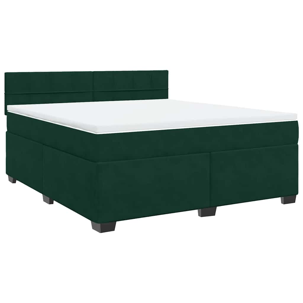 Sommier à lattes de lit et matelas Vert foncé 180x200cm Velours - XIOS