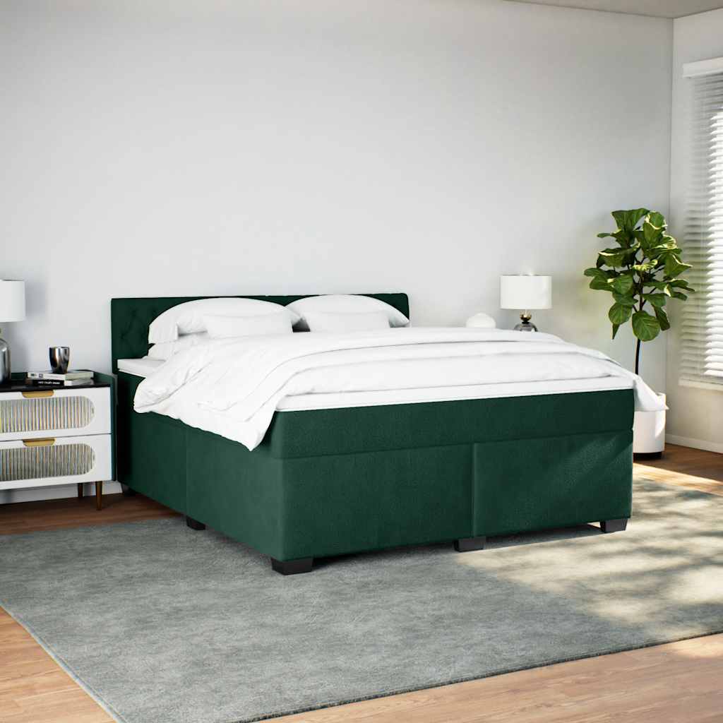 Sommier à lattes de lit et matelas Vert foncé 180x200cm Velours - XIOS