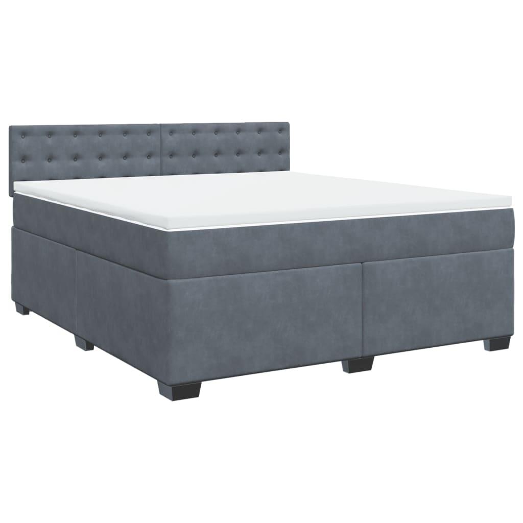 Sommier à lattes de lit et matelas Gris foncé 180x200cm Velours - XIOS